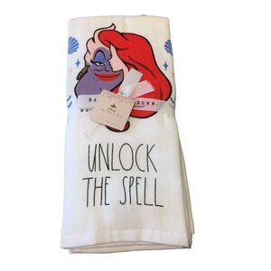 Disney x Rae Dunn Little Mermaid UNLOCK THE SPELL Ursula Ariel Towels Set of 2